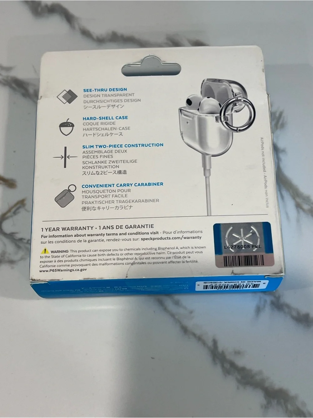 Airpods (Gen 3) - Speck Presidio Clear Case & Key Ring / Carabiner - CLEAR